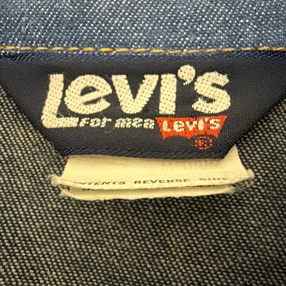 VINTAGE 70s Levis Shirt Jacket Mens Med Blue Denim Orange Tab Workwear Shacket